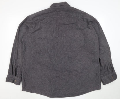 Claybrooke Outdoors Men's Grey Flannel Button-Up Shirt XL
