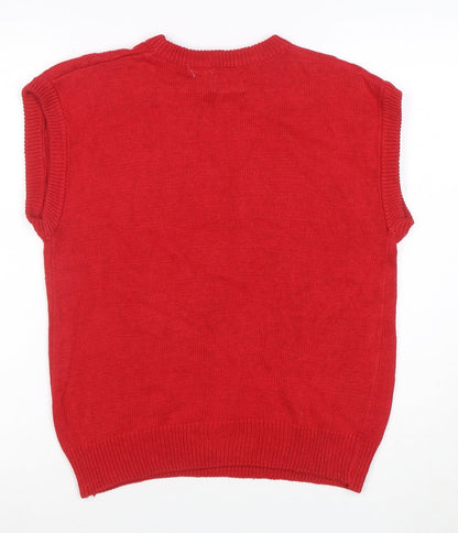 Kathmandu Women's Red Cotton Ramie Knit Sleeveless Vest M