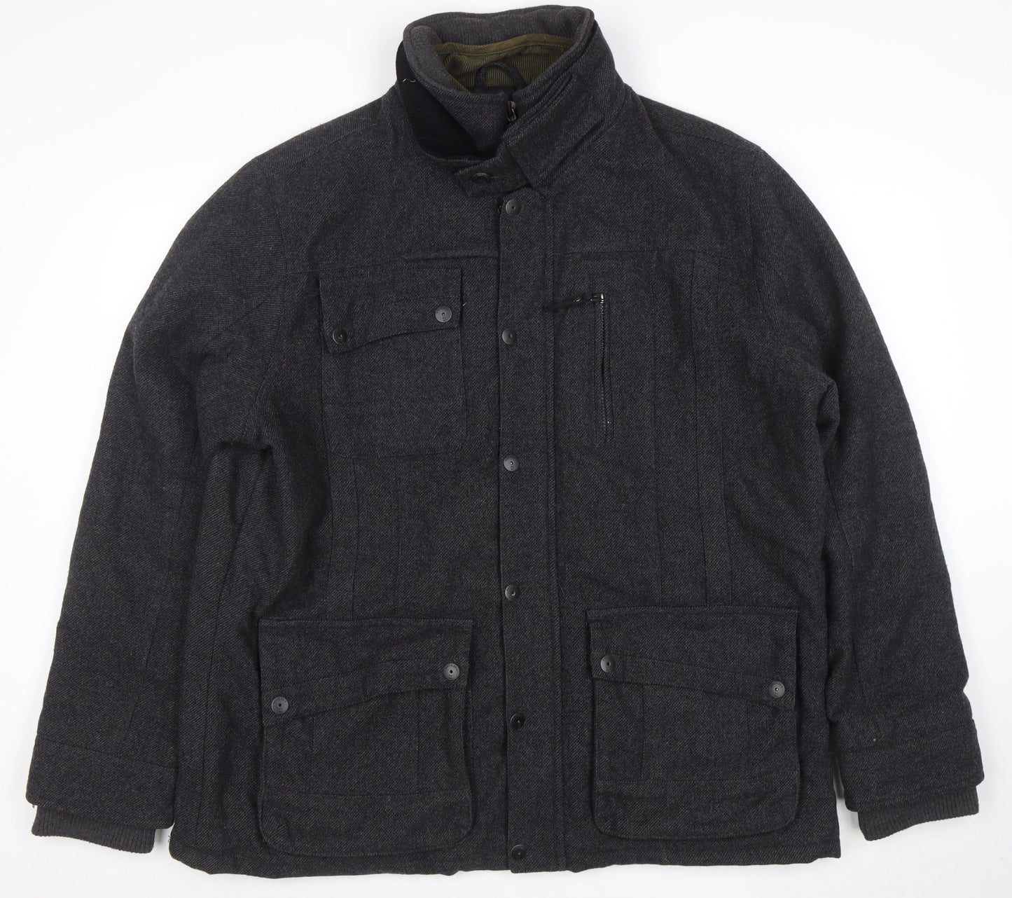 Next Men’s Grey Wool Blend Herringbone Jacket 2XL