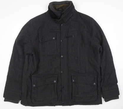 Next Men’s Grey Wool Blend Herringbone Jacket 2XL
