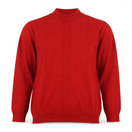 Alfred Dunner Women's Red Mock Neck Wool Blend Cable Knit Jumper Size L