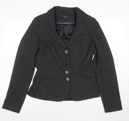 Long Tall Sally Women's Grey Size 12 Blazer Jacket Classic Tailored Workwear