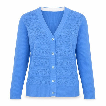 Van Heusen Women's Blue Knit V-Neck Button Cardigan Size M