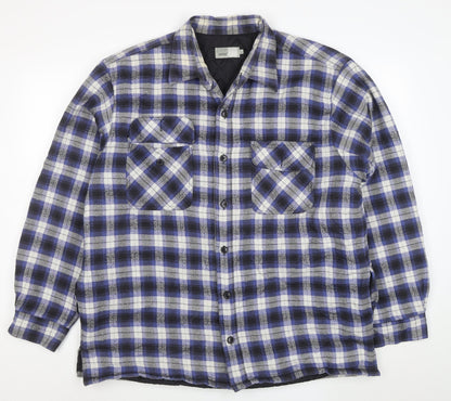 Zantos Men's Blue Check Lined Flannel Puffer Jacket Size L