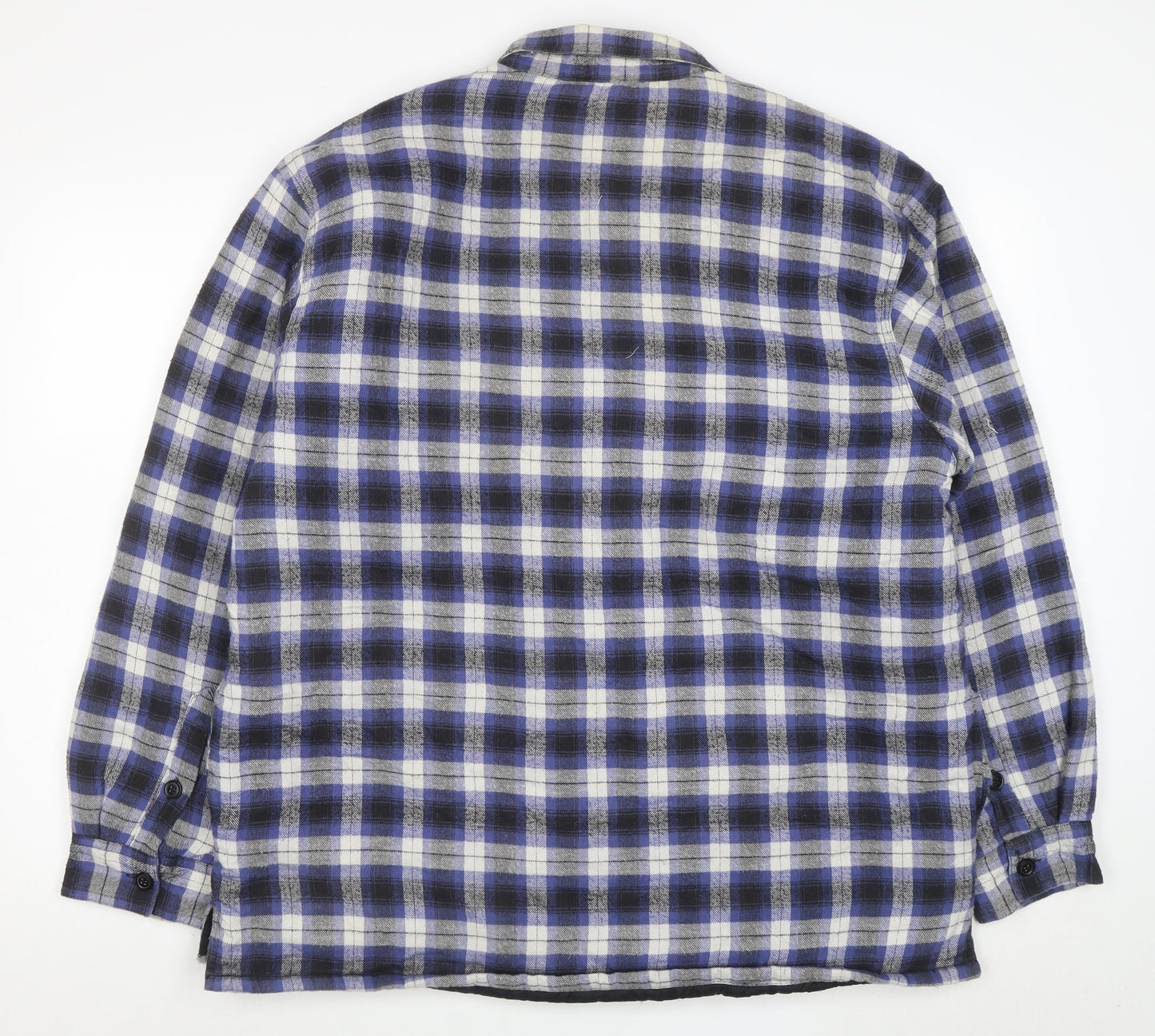 Zantos Men's Blue Check Lined Flannel Puffer Jacket Size L
