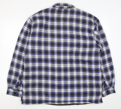 Zantos Men's Blue Check Lined Flannel Puffer Jacket Size L
