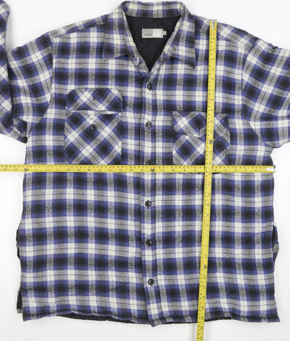Zantos Men's Blue Check Lined Flannel Puffer Jacket Size L