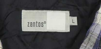 Zantos Men's Blue Check Lined Flannel Puffer Jacket Size L