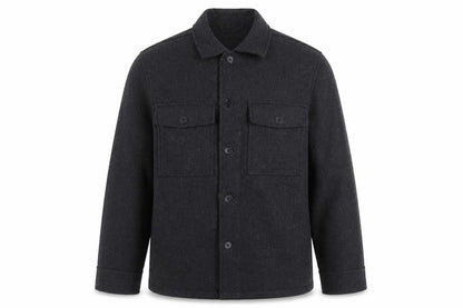 H&M Men Grey Wool Blend Button Shirt Jacket Size M