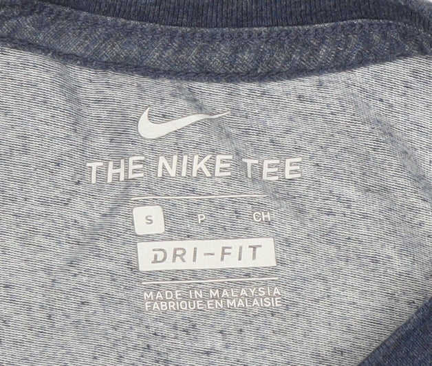 Nike Men's Blue Dri-FIT Crew Neck Sports T-Shirt Size S