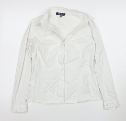 Bariloche Women's White Ruffle Button-Up Shirt Size 14