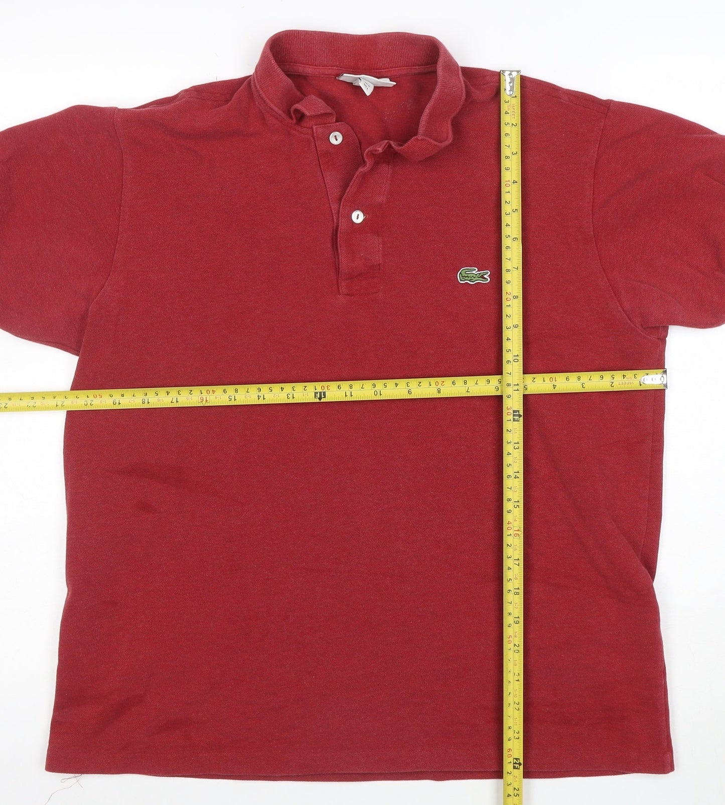 Lacoste Men's Red Cotton Short Sleeve Polo Shirt Size L
