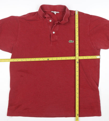 Lacoste Men's Red Cotton Short Sleeve Polo Shirt Size L