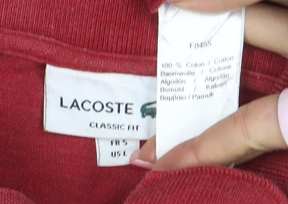 Lacoste Men's Red Cotton Short Sleeve Polo Shirt Size L