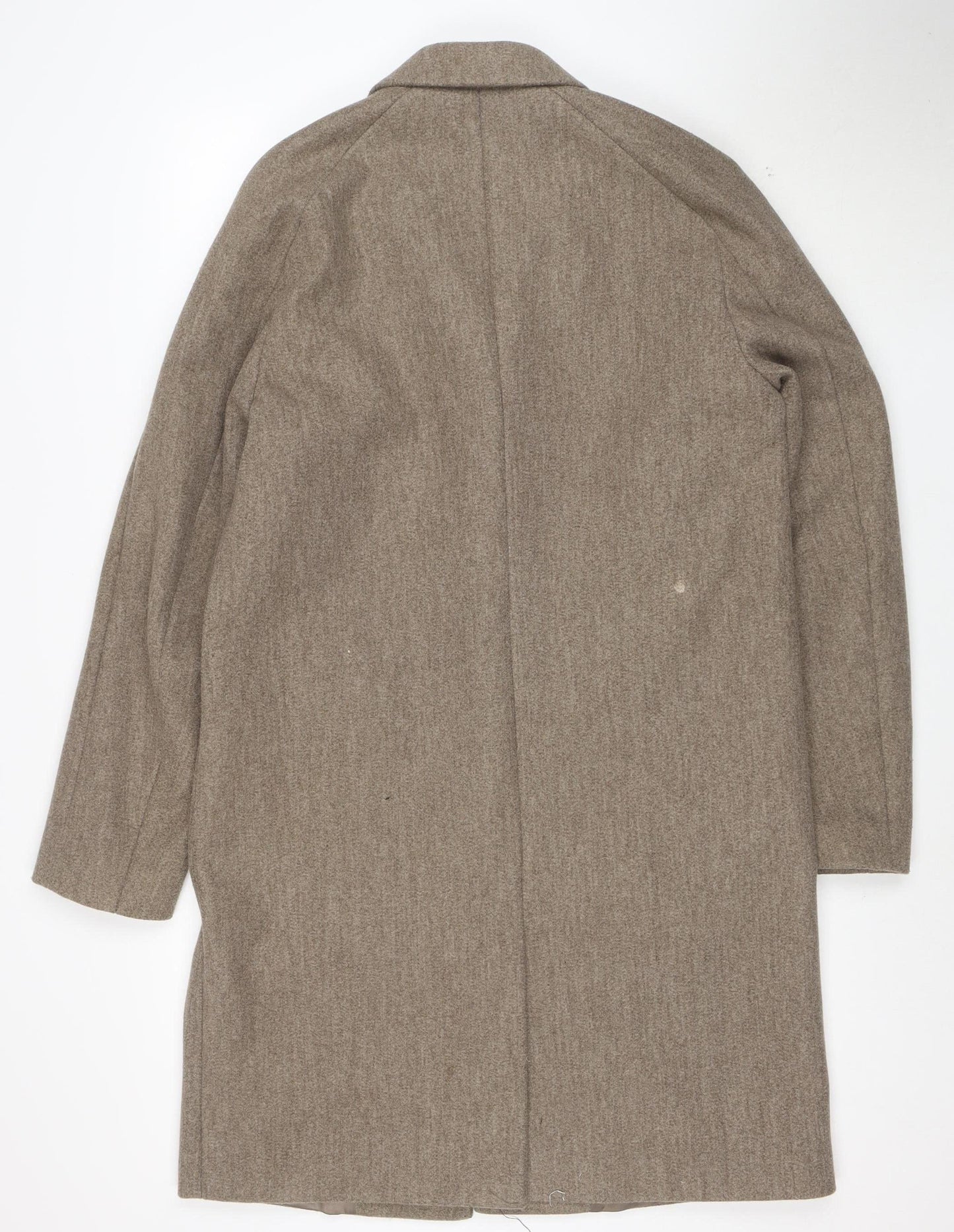 Topman Unisex Brown Wool Blend Long Overcoat M Classic Style