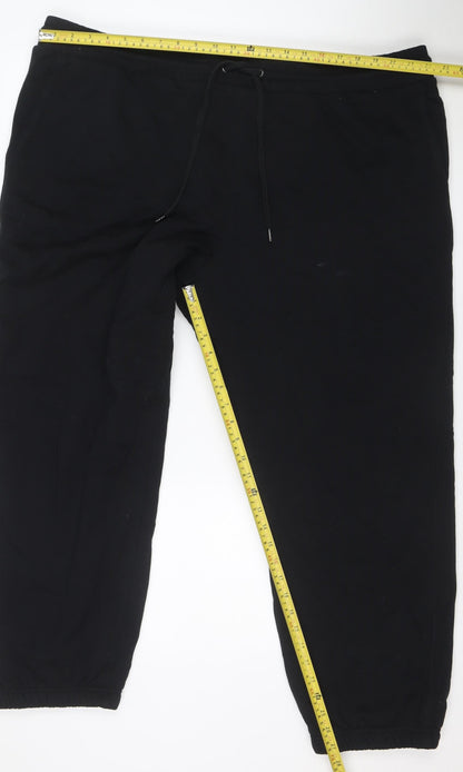 Marks and Spencer Men's Black Fleece Jogger Trousers L Warm Casual