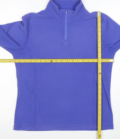 North Cape Womens Blue Size 12 Fleece 1/2 Zip Pullover Sweatshirt