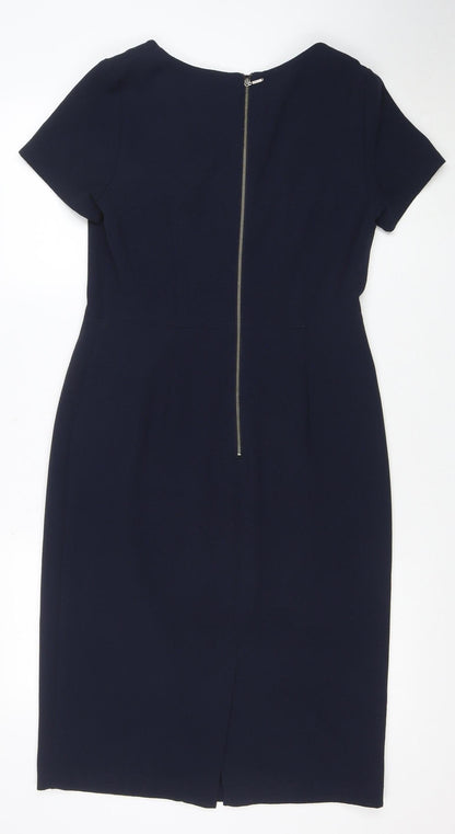 Next Women Blue Size 12 Sheath Knee Length Work Dress