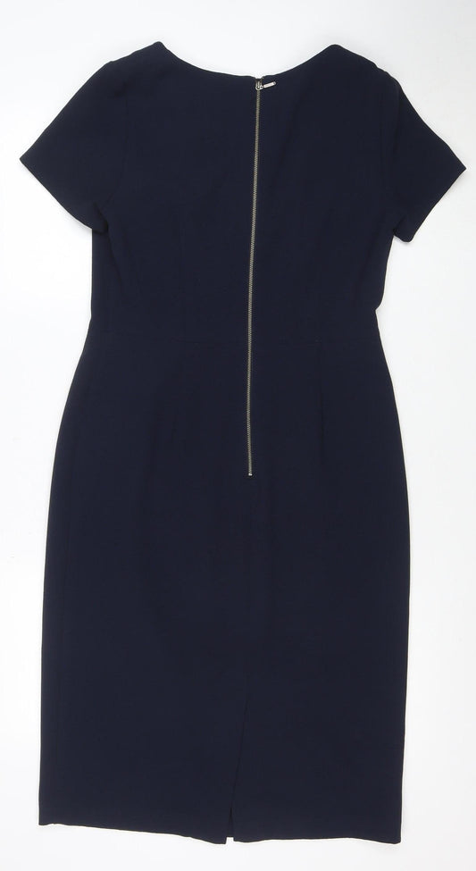 Next Women Blue Size 12 Sheath Knee Length Work Dress