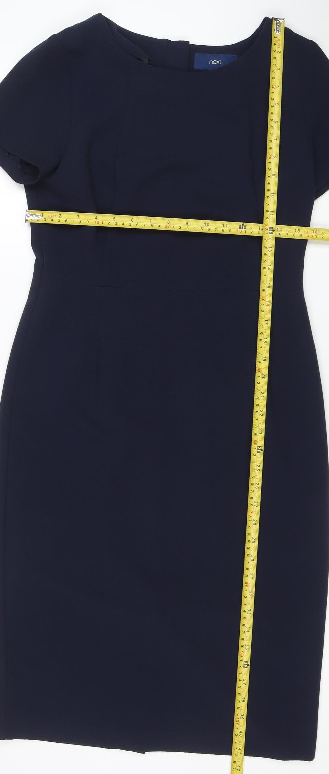 Next Women Blue Size 12 Sheath Knee Length Work Dress