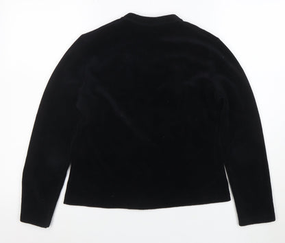 Marks and Spencer Women’s Black Velvet V-Neck Long Sleeve Blouse Size 16
