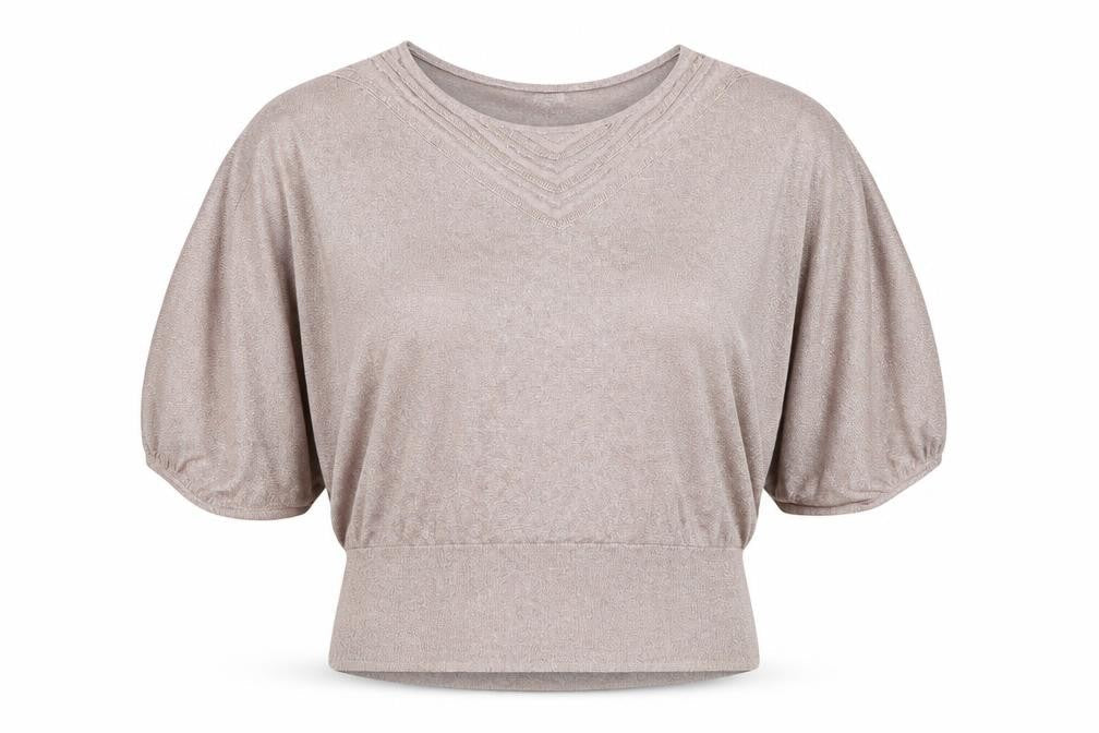 Monsoon Women’s Beige Knit Dolman Blouse L V-Neck Lightweight Top