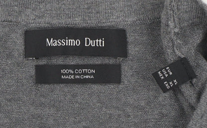 Massimo Dutti Men's Grey XL Cotton Crew Neck T-Shirt