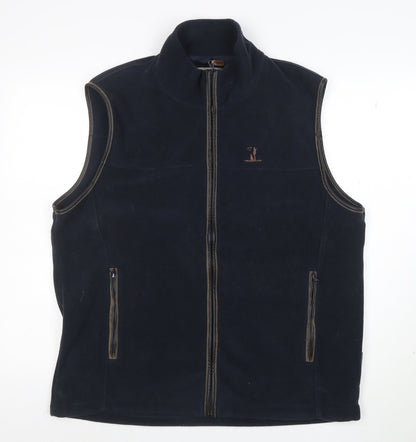 Percussion Men's Blue Fleece Waistcoat XL Outdoor Full Zip Vest
