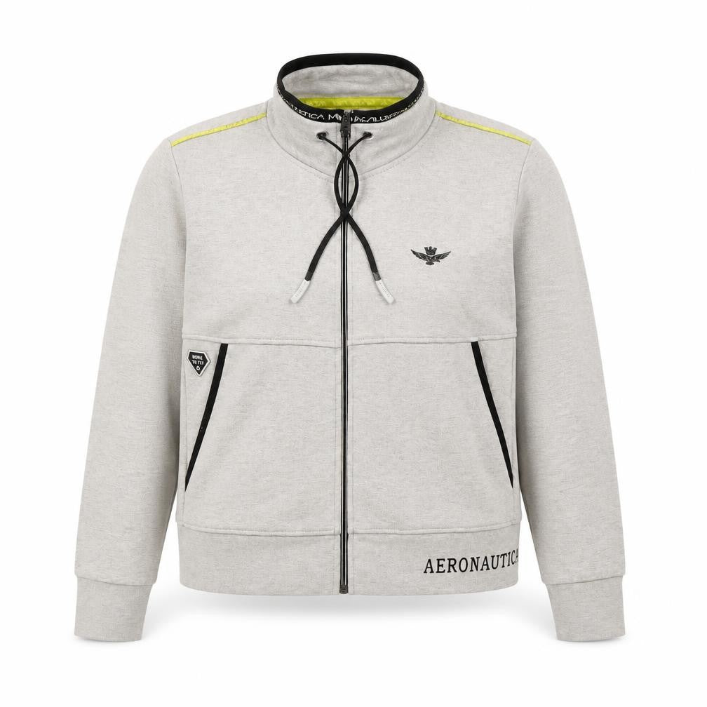 Aeronautica Militare Women’s Grey Full Zip Sweatshirt L Logo Design