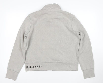 Aeronautica Militare Women’s Grey Full Zip Sweatshirt L Logo Design