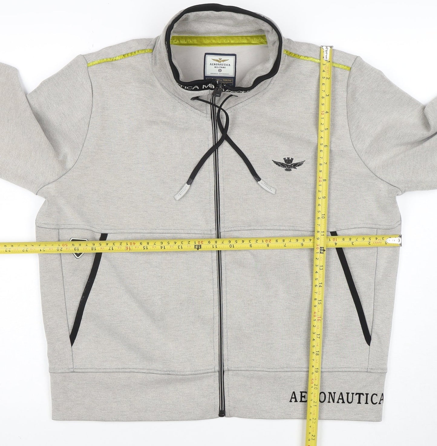 Aeronautica Militare Women’s Grey Full Zip Sweatshirt L Logo Design