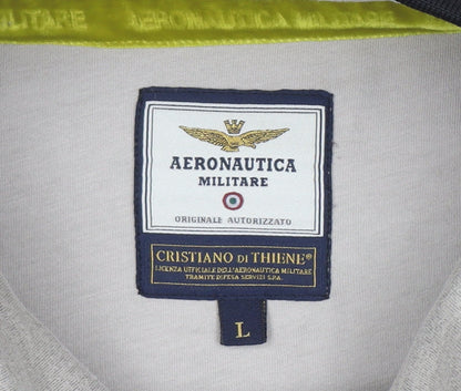 Aeronautica Militare Women’s Grey Full Zip Sweatshirt L Logo Design