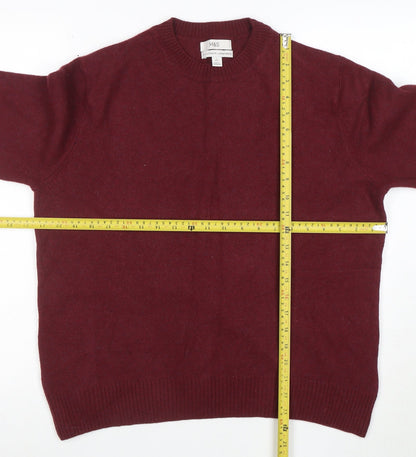 Marks and Spencer Womens Red Lambswool Crew Neck Jumper Size L