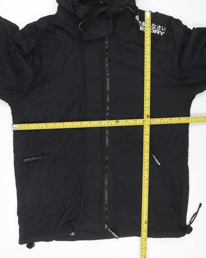 Superdry Men's Black M Windbreaker Hooded Jacket
