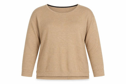 White Stuff Women's Beige Crew Neck Wool Cotton Jumper Size 12