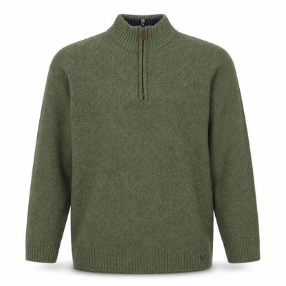 Crew Clothing Company Men’s Green Lambswool 1/4 Zip Jumper L