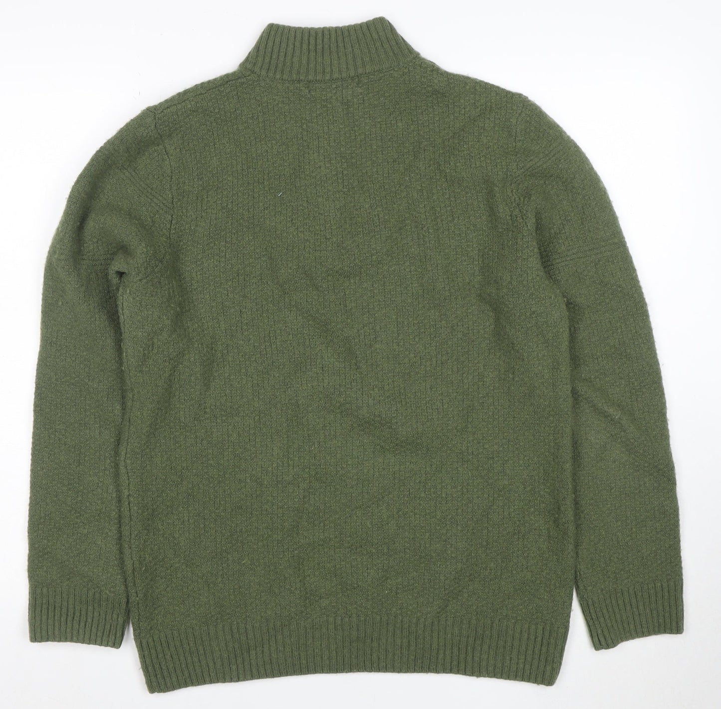 Crew Clothing Company Men’s Green Lambswool 1/4 Zip Jumper L