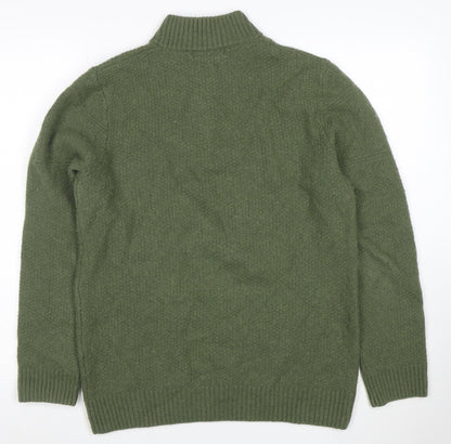 Crew Clothing Company Men’s Green Lambswool 1/4 Zip Jumper L