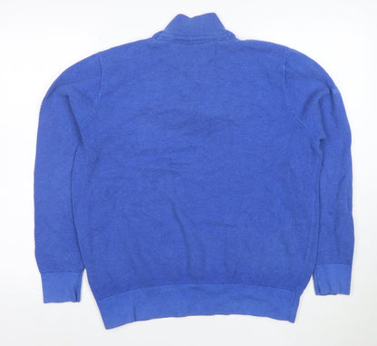 Glenmuir Men Blue Cotton 1/4 Zip Golf Jumper Size L