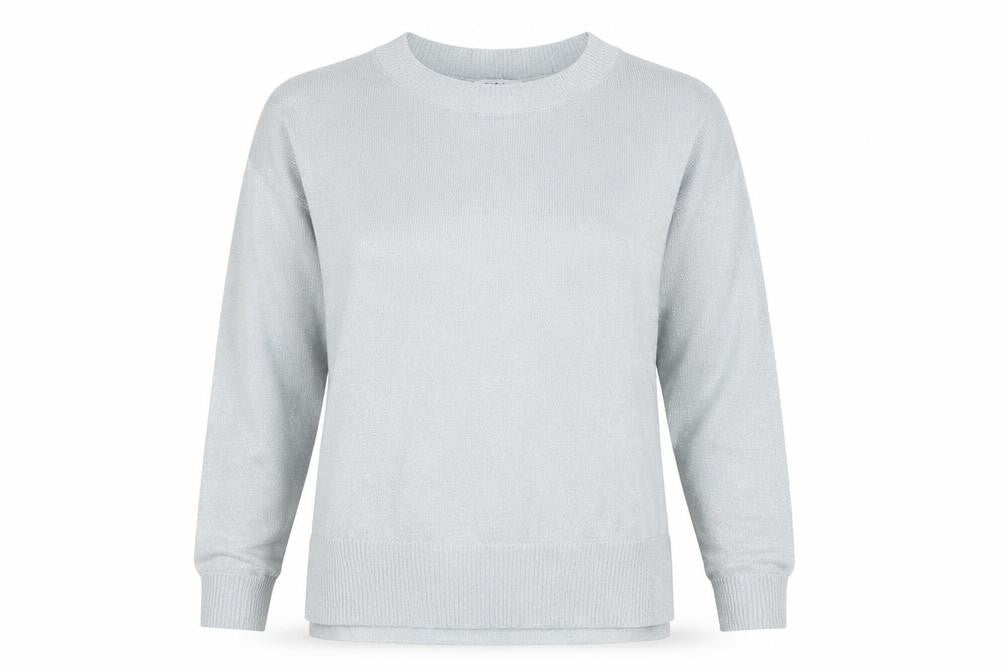 Simply Be Women Silver Knit Long Sleeve Pullover Jumper Size 8/10