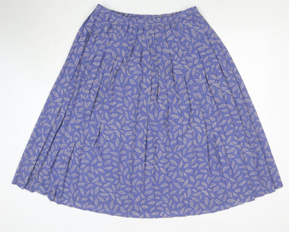 Eastex Women Purple Floral Pleated Midi Skirt Size 16