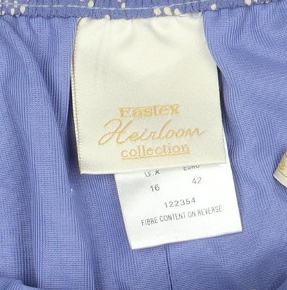 Eastex Women Purple Floral Pleated Midi Skirt Size 16