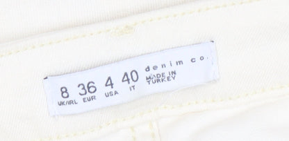 Denim Co Women Ivory Skinny Jeans Size 8 Stretch Cotton Blend