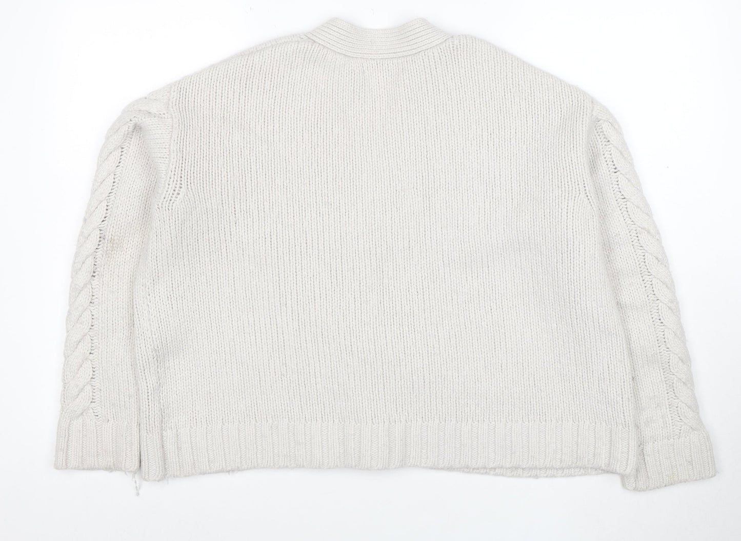 The White Company Women’s Ivory Cable-Knit Button Cardigan M