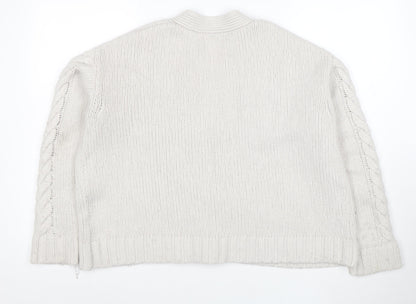 The White Company Women’s Ivory Cable-Knit Button Cardigan M
