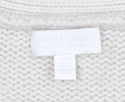 The White Company Women’s Ivory Cable-Knit Button Cardigan M