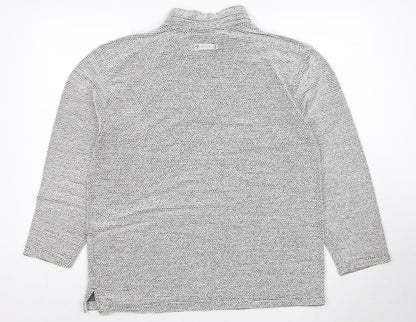 Weird Fish Men’s Grey 1/4 Zip Knit Sweatshirt L Regular Fit