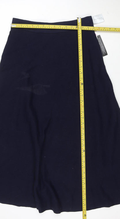 Roman Women’s Blue A-Line Midi Knit Skirt Size 14