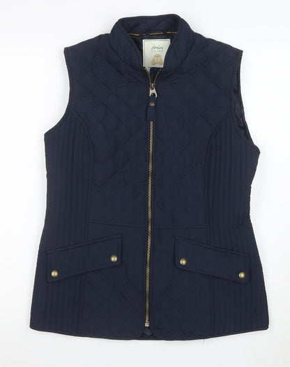 Joules Women's Blue Quilted Waistcoat UK 12 Sleeveless Gilet