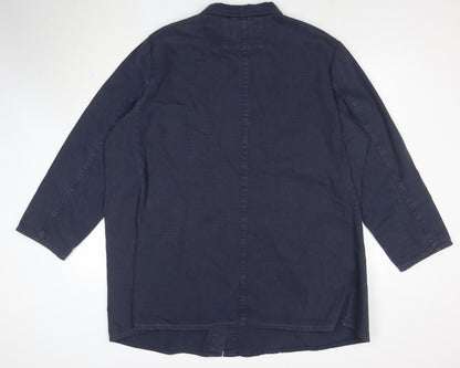 Seasalt Cornwall Womens Navy Cotton Blazer Jacket Size 24